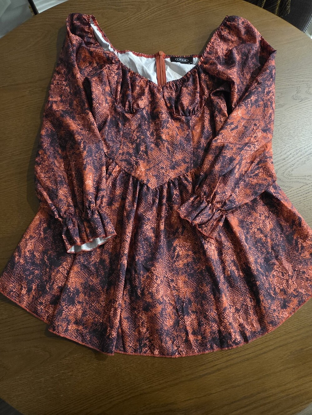 Cider Snake Print Ruffle Sleeve Babydoll Mini Dress Size Large